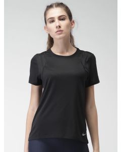 Nike Women Black Self Design Top