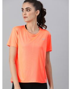 Nike Orange Solid Regular Top