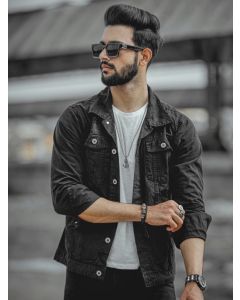 Black Ripped Denim Jacket