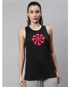 Nike Women Black Printed DRI-FIT ICON CLAS Tank Top