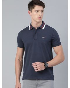 Tommy Hilfiger Men Blue Solid Round Neck T-shirt