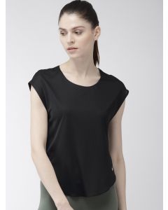 Nike Women Black Solid CITY SLEEK SS DRI-FIT Top