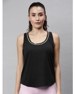 Nike Women Black DRI-FIT YOGA CORE TP VINTAGE VINYAS Training Top